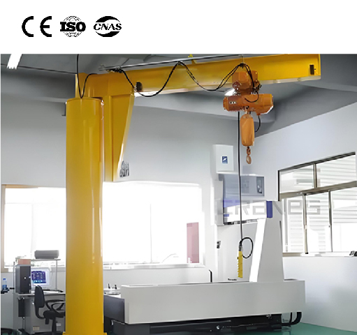 Manual column-mounted cantilever crane
